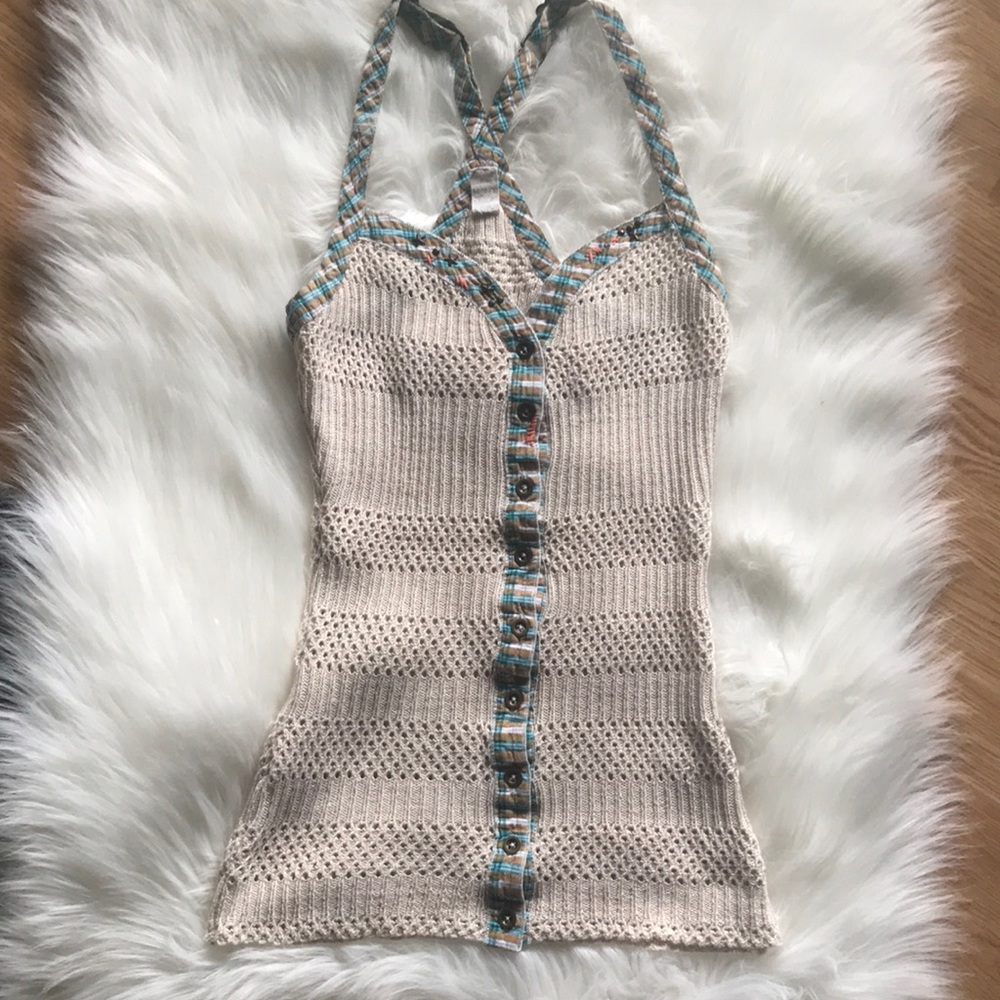 Free people knit button down adjustable tank